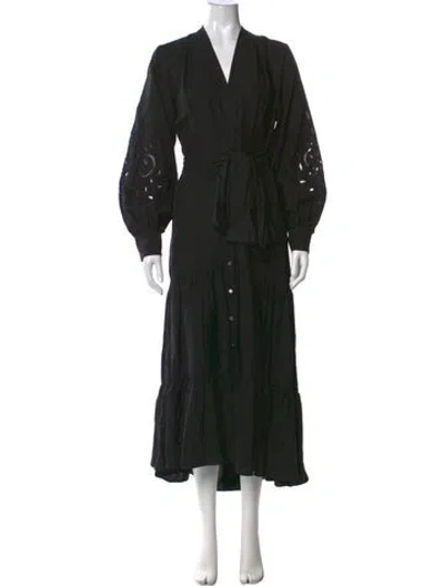 Pre-owned Kobi Halperin V-neck Long Dress In Black