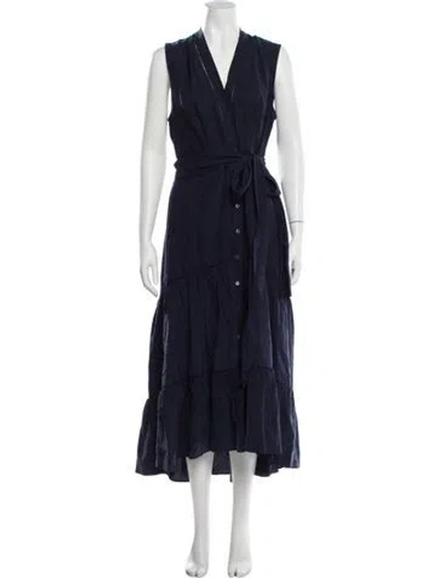 Pre-owned Kobi Halperin V-neck Long Dress In Blue