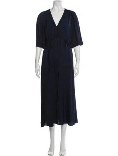 Pre-owned Kobi Halperin V-neck Long Dress In Blue