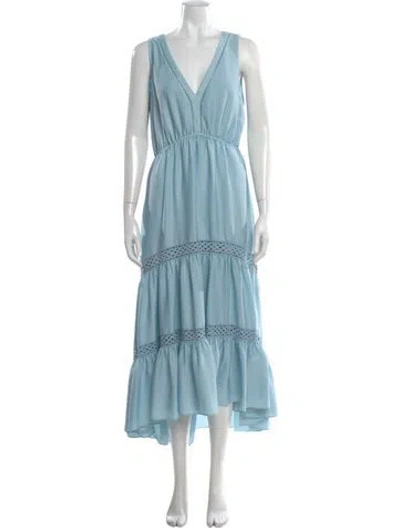 Pre-owned Kobi Halperin V-neck Long Dress In Blue