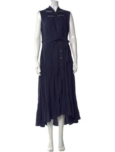 Pre-owned Kobi Halperin V-neck Long Dress In Blue