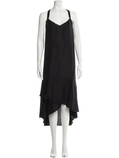 Pre-owned Kobi Halperin V-neck Long Dress In Gray