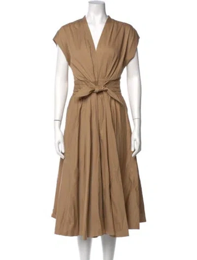 Pre-owned Kobi Halperin V-neck Long Dress In Neutral
