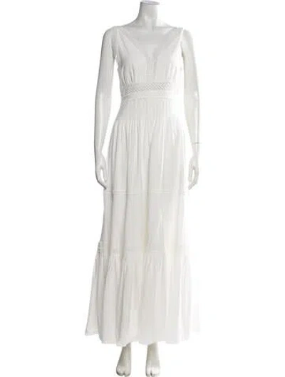 Pre-owned Kobi Halperin V-neck Long Dress In Neutrals