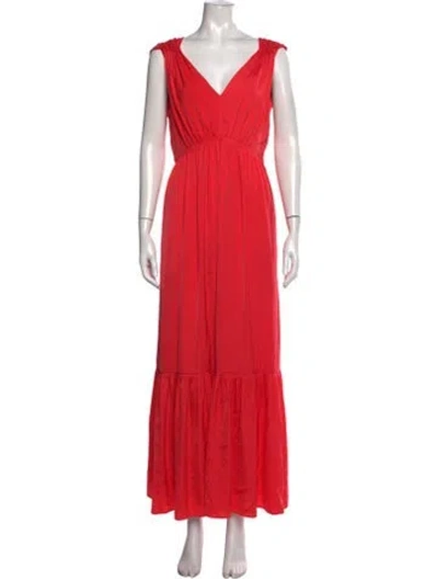 Pre-owned Kobi Halperin V-neck Long Dress In Pink