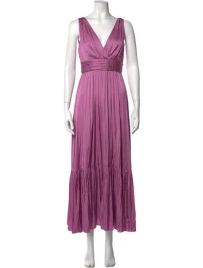 Pre-owned Kobi Halperin V-neck Long Dress In Purple