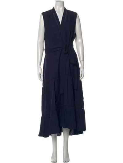 Pre-owned Kobi Halperin V-neck Long Dress W/ Tags In Blue