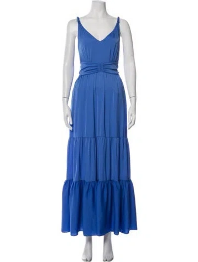 Pre-owned Kobi Halperin V-neck Long Dress W/ Tags In Blue