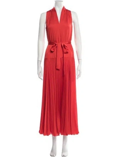 Pre-owned Kobi Halperin V-neck Long Dress W/ Tags In Red