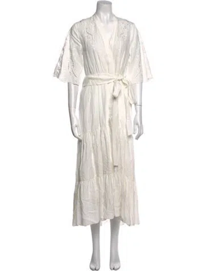 Pre-owned Kobi Halperin V-neck Long Dress In White