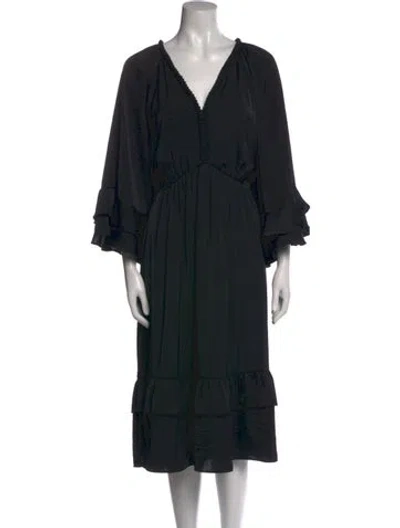 Pre-owned Kobi Halperin V-neck Midi Length Dress W/ Tags In Black