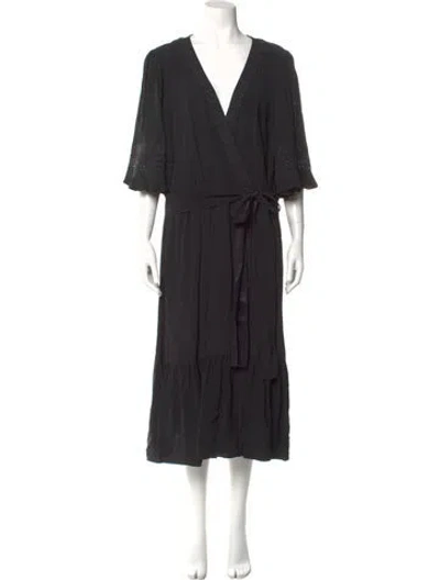 Pre-owned Kobi Halperin V-neck Midi Length Dress W/ Tags In Black