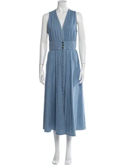 Pre-owned Kobi Halperin V-neck Midi Length Dress W/ Tags In Blue