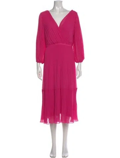 Pre-owned Kobi Halperin V-neck Midi Length Dress W/ Tags In Pink
