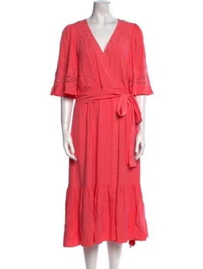 Pre-owned Kobi Halperin V-neck Midi Length Dress W/ Tags In Pink