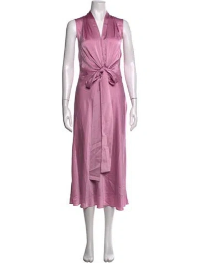 Pre-owned Kobi Halperin V-neck Midi Length Dress W/ Tags In Pink