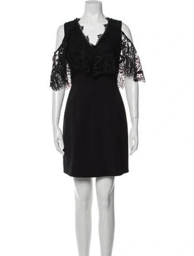 Pre-owned Kobi Halperin V-neck Mini Dress In Black
