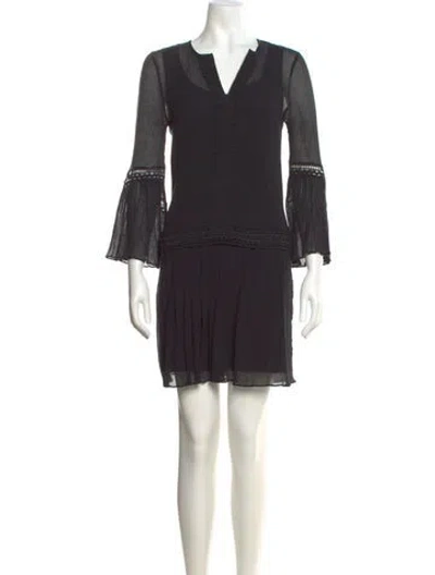 Pre-owned Kobi Halperin V-neck Mini Dress In Black