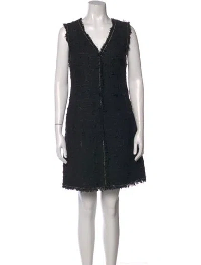 Pre-owned Kobi Halperin V-neck Mini Dress In Black
