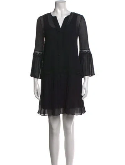 Pre-owned Kobi Halperin V-neck Mini Dress In Black