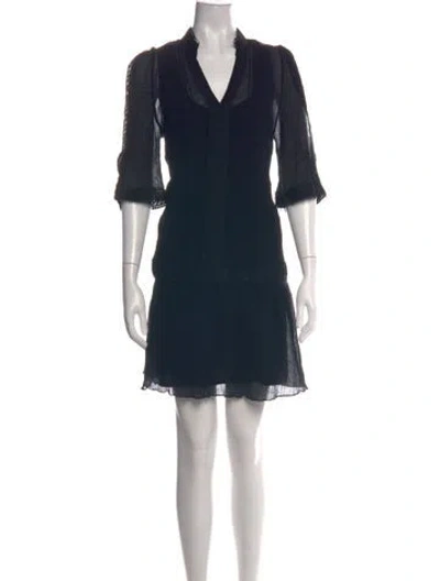 Pre-owned Kobi Halperin V-neck Mini Dress In Black