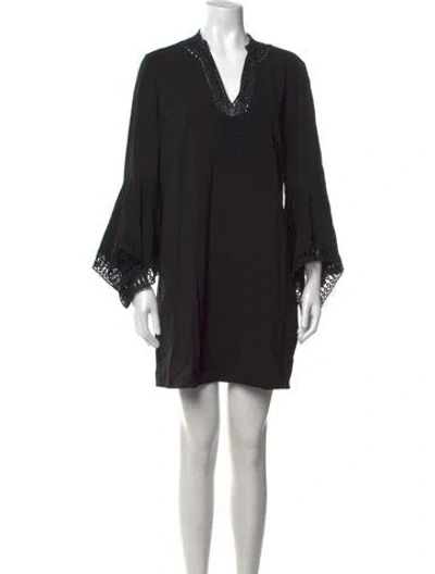 Pre-owned Kobi Halperin V-neck Mini Dress In Black