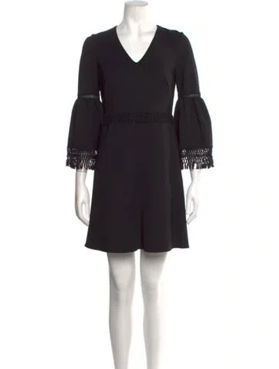 Pre-owned Kobi Halperin V-neck Mini Dress In Black