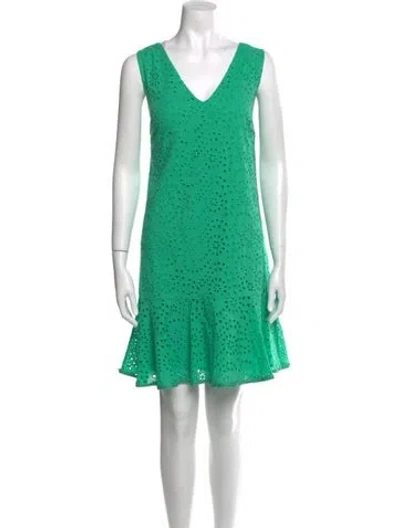Pre-owned Kobi Halperin V-neck Mini Dress W/ Tags In Green