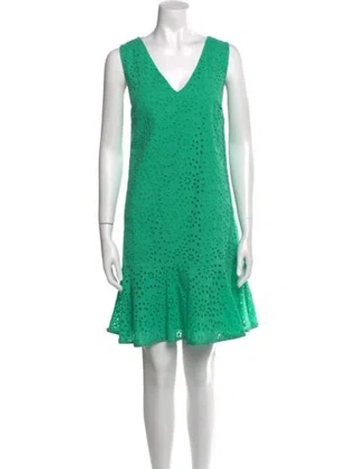 Pre-owned Kobi Halperin V-neck Mini Dress W/ Tags In Green
