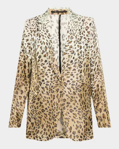 Kobi Halperin Wacks Ombre Leopard-print Jacket In Brown Multi