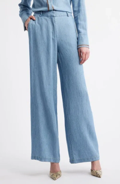 KOBI HALPERIN KOBI HALPERIN WIDE LEG CHAMBRAY PANTS