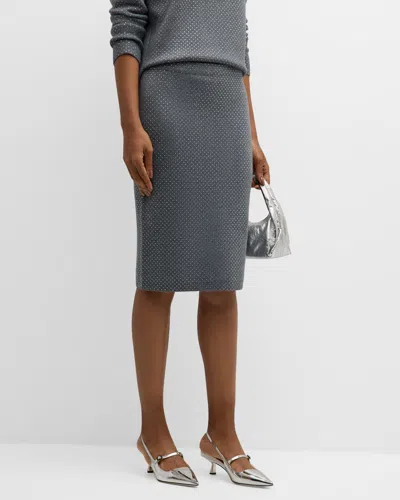 Kobi Halperin Winslet Rhinestone Pencil Skirt In Grey Melange