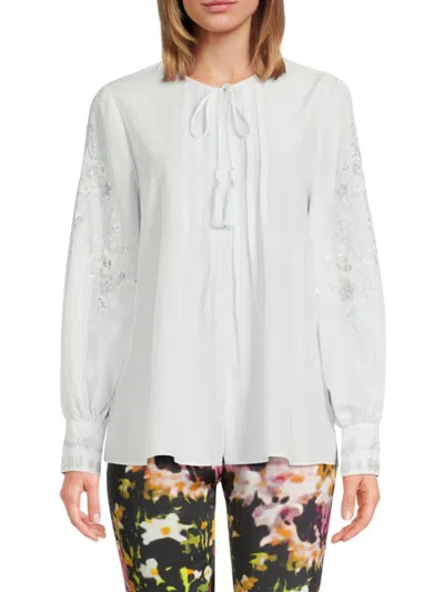 Kobi Halperin Women's Acavia Tie-neck Shirt In Ice