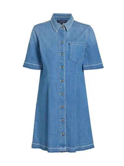 Kobi Halperin Women's Alice Stretch-denim Button-down Minidress In Light Indigo