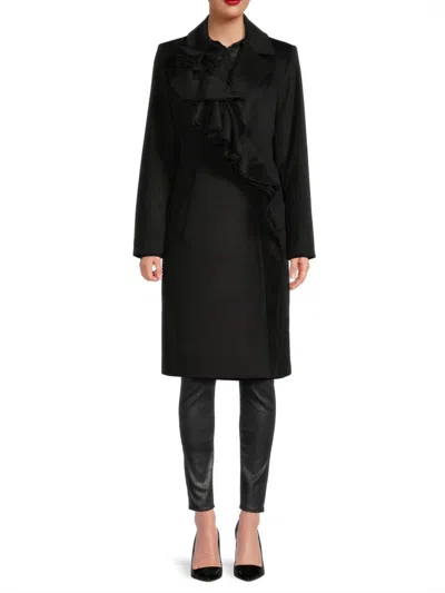 Kobi Halperin Women's Alora Brushed Wool Ruffle Coat In Black