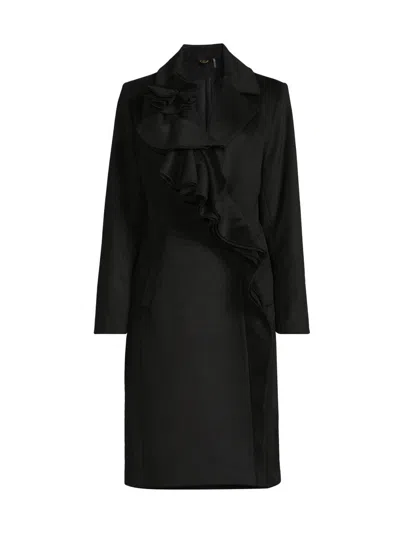 Kobi Halperin Women's Alora Brushed Wool Ruffle Coat In Black
