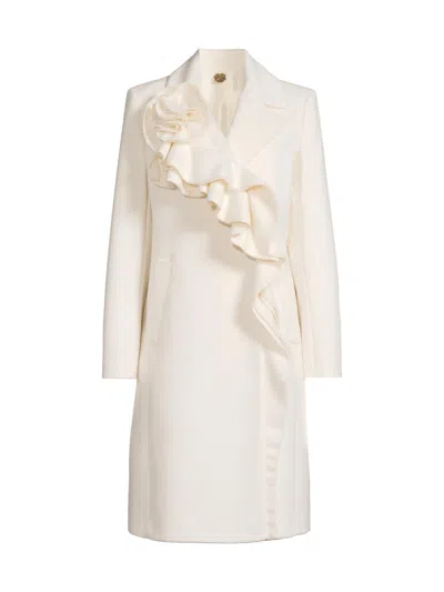 Kobi Halperin Women's Alora Brushed Wool Ruffle Coat In Ivory