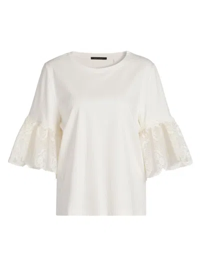 Kobi Halperin Women's Amanda Lace-trimmed Cotton T-shirt In White