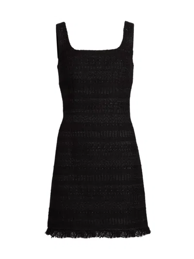 Kobi Halperin Women's Amelia Fringed Tweed Minidress In Black