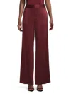 Kobi Halperin Andi Wide Leg Satin Pants In Burgundy