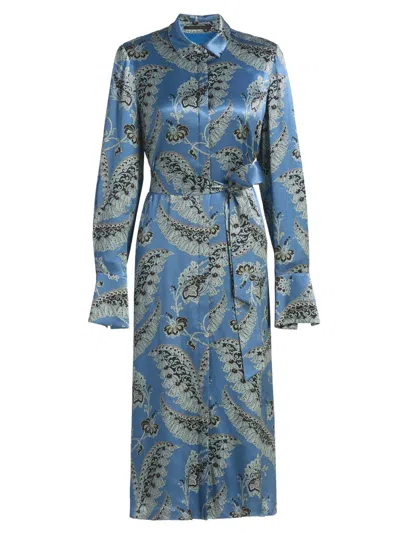 Kobi Halperin Women's Beam Floral-print Satin Midi-dress In Blue