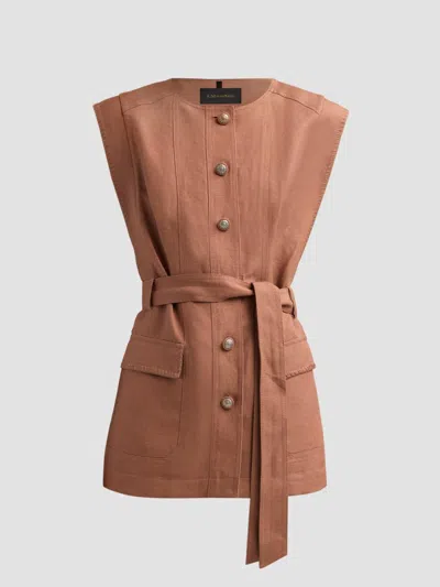 Kobi Halperin Women's Beckett Linen-blend Vest In Brown
