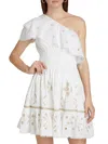 Kobi Halperin Women's Brooklyn Embroidered One-shoulder Minidress In White