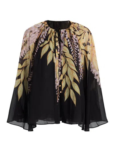 Kobi Halperin Women's Cara Leaves Blouse In Black