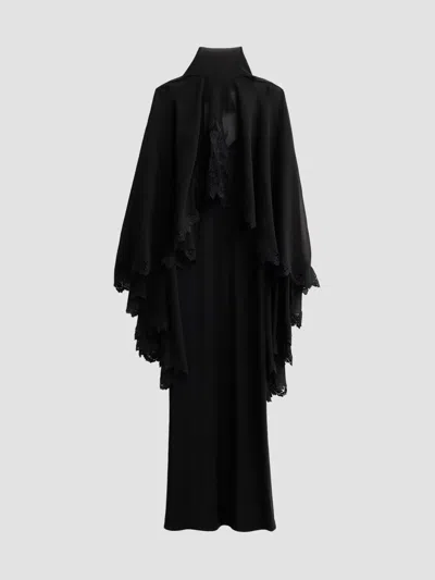 Kobi Halperin Women's Carmen Satin A-line Cape Maxi Dress In Black