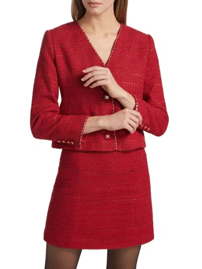 Kobi Halperin Women's Clara Tweed Cropped Jacket In Red