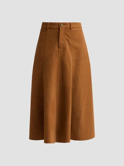 Kobi Halperin Women's Connor Leather A-line Midi Skirt In Cognac