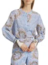 Kobi Halperin Women's Darcie Floral Cotton Blouse In Skyline Multi