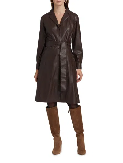 Kobi Halperin Women's Dixie Faux Leather Shirtdress In Brown