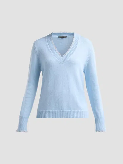 Kobi Halperin Women's Dora Fringe-trim Merino Wool Sweater In Frost